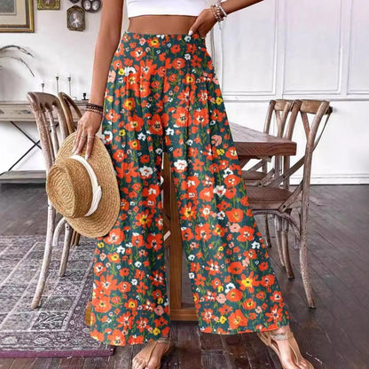 Elegant Floral High-Waisted Pants by Greta 