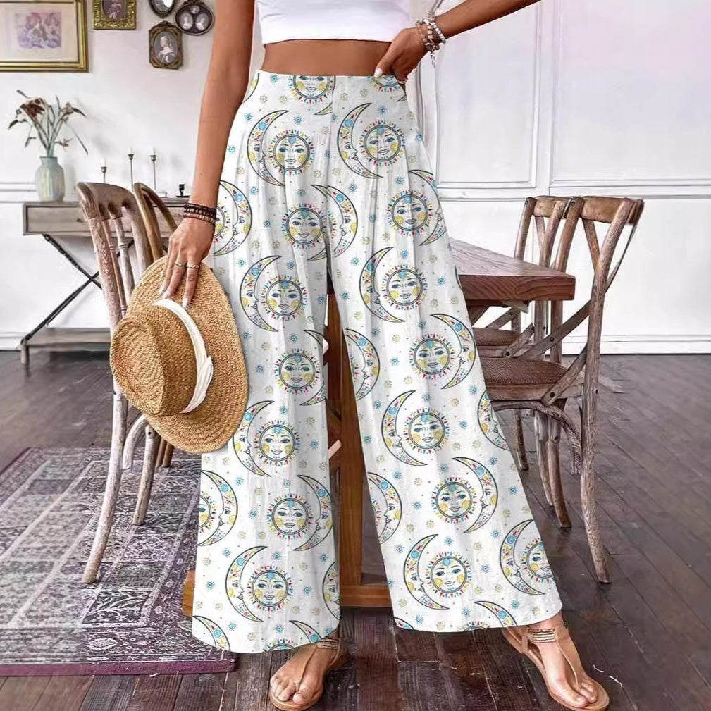 Elegant Floral High-Waisted Pants by Greta 
