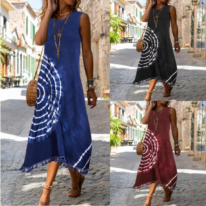 Printed Sleeveless Maxi Dress by Greta 