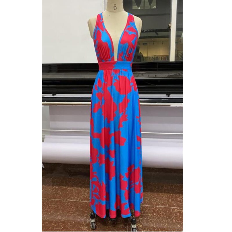 Bohemian Printed V-Neck Dress by Greta 