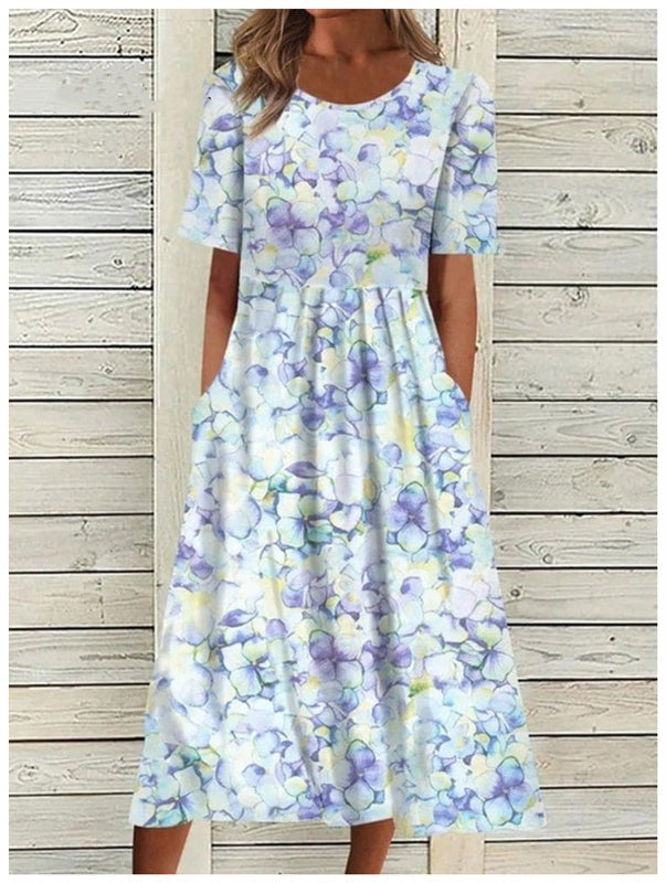 Floral Print Greta  Summer V-Neck Dress