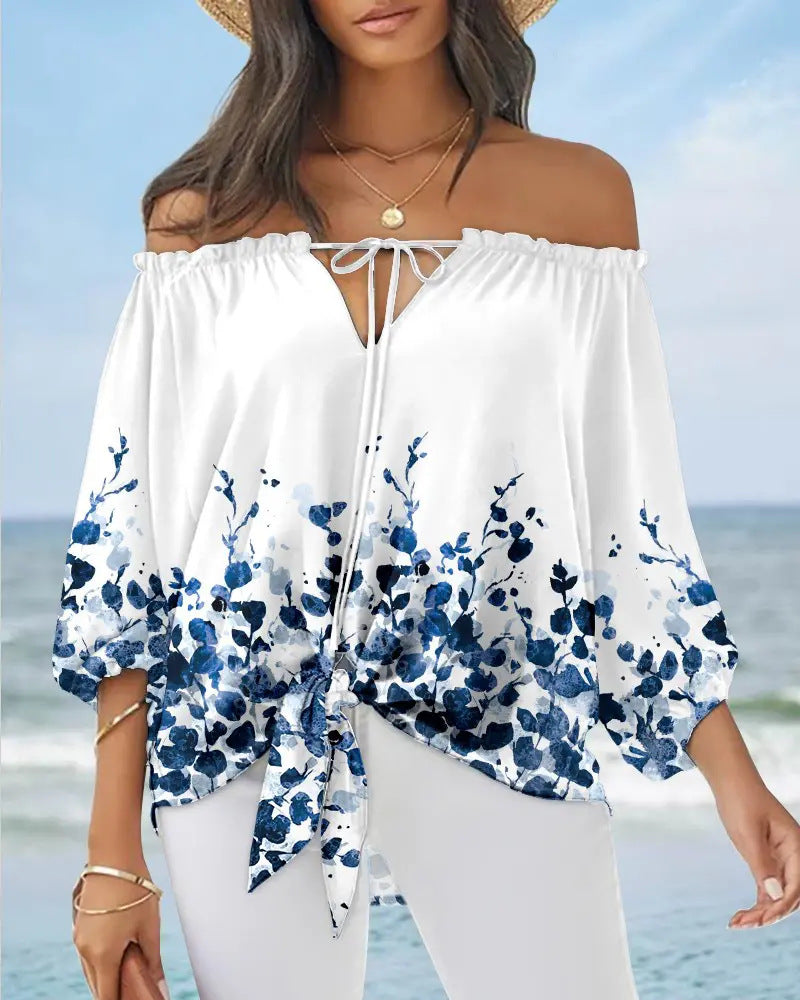 Chic Off Shoulder Printed Top Greta 