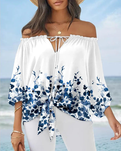 Chic Off Shoulder Printed Top Greta 