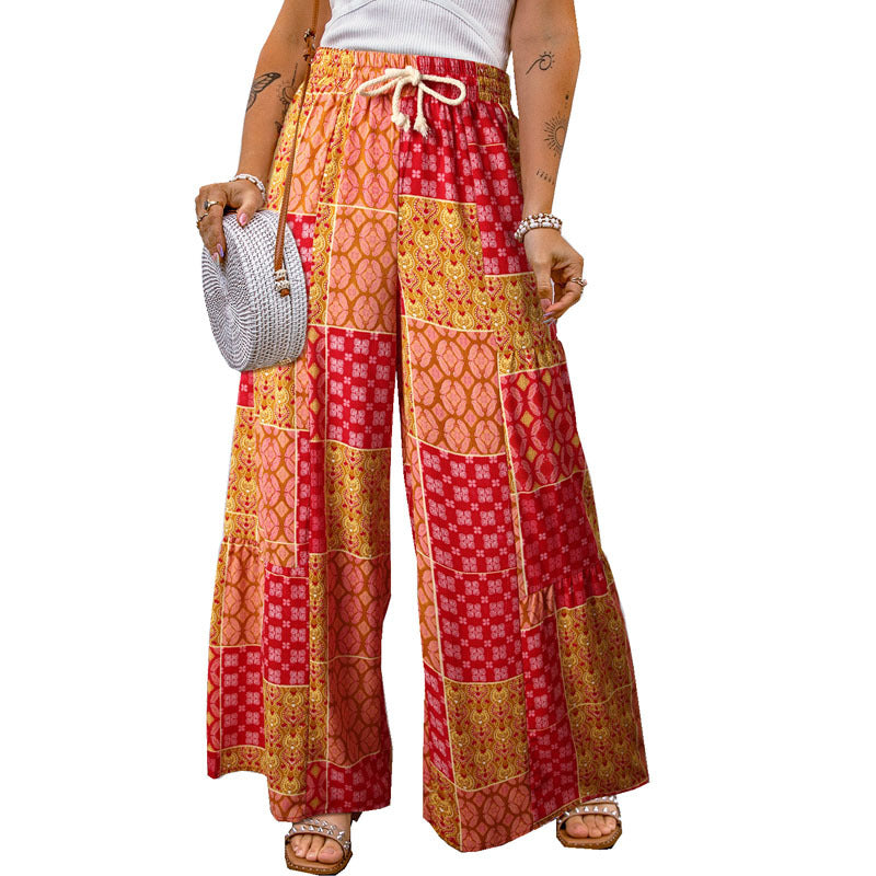 Boho Floral Greta  Wide Leg Pants
