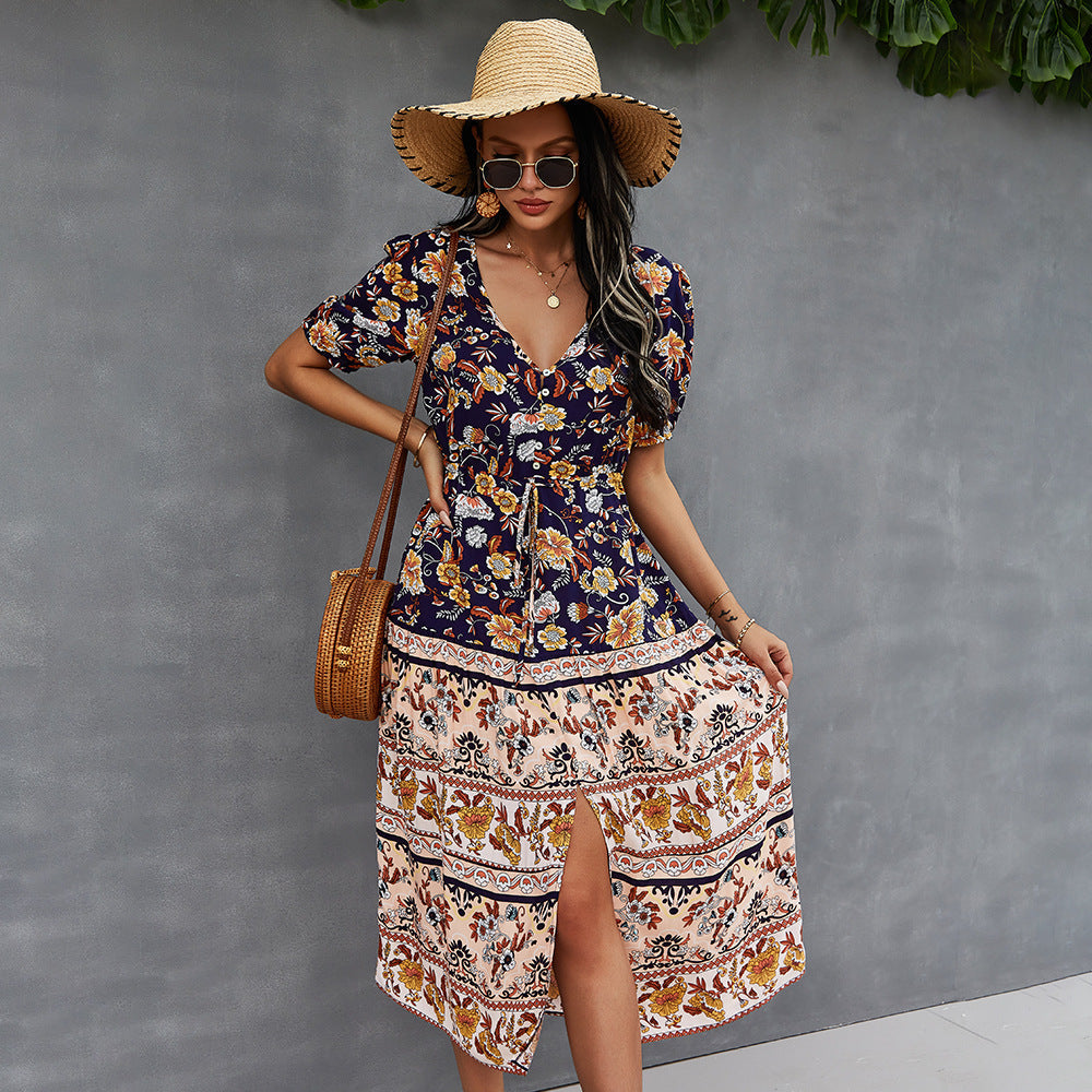 Boho Floral Printed Dress Greta  Summer Style