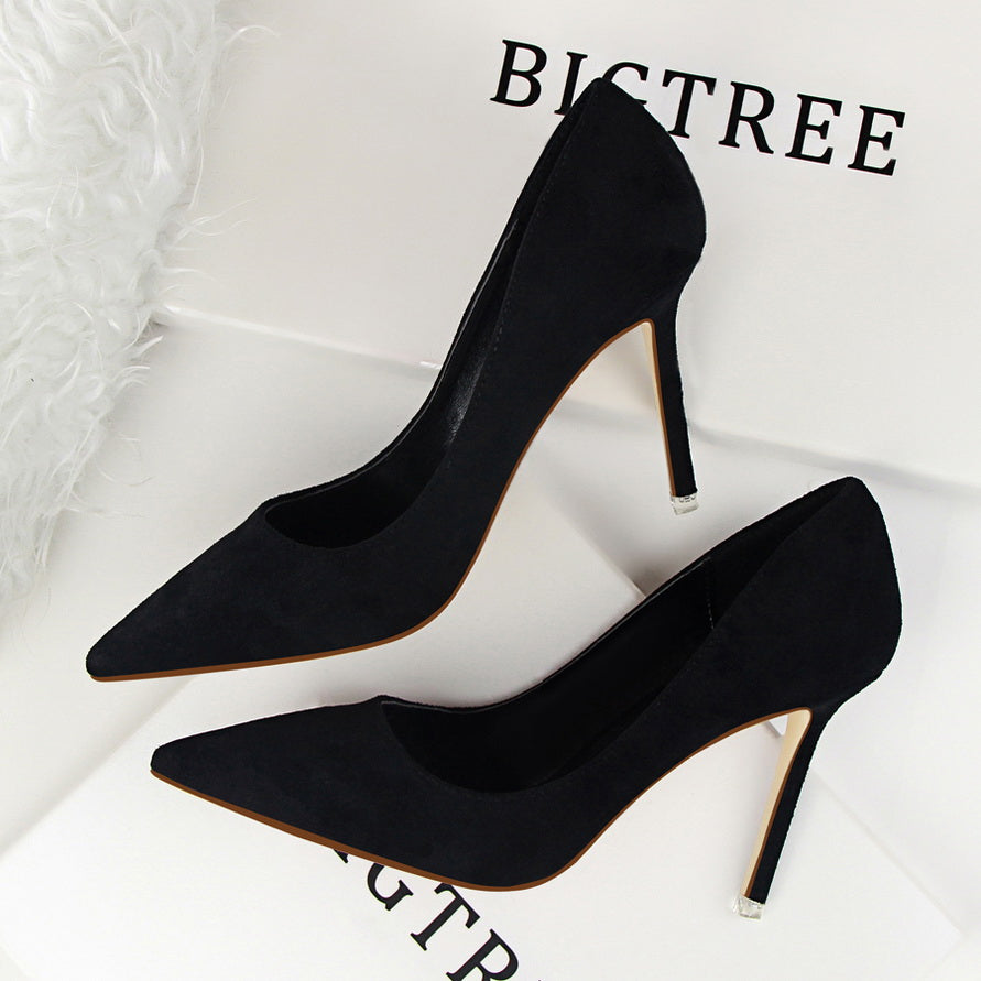 Chic Suede Pointed Heels by Greta 