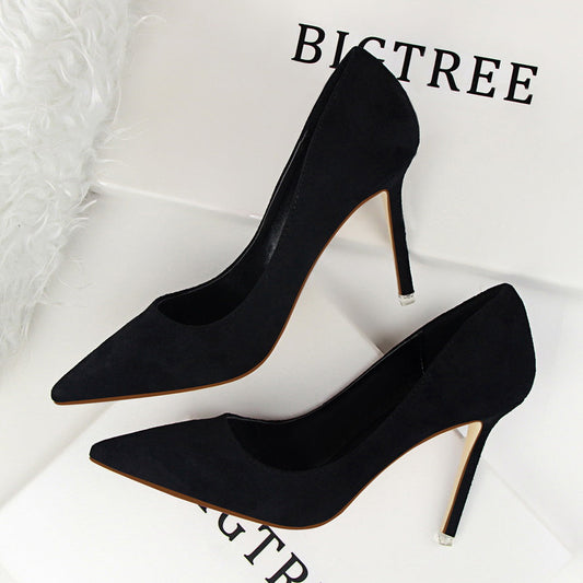 Chic Suede Pointed Heels by Greta 