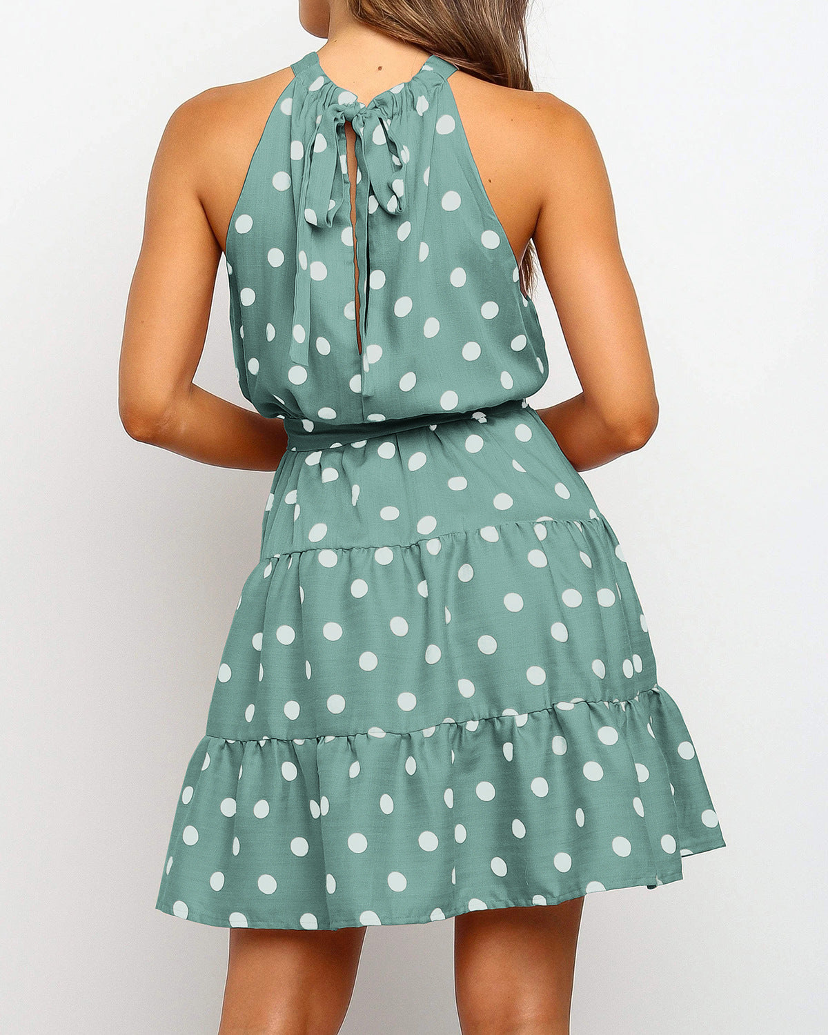 Chic Polka Dot Halter Dress by Greta 