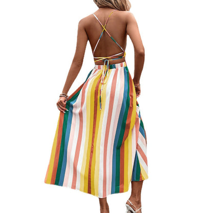 Vibrant Rainbow Stripe Dress Greta 