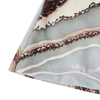 Chic Marble Greta  Split Bikini Swimsuit