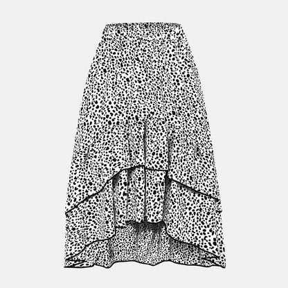Floral Ruffle Midi Skirt by Greta 