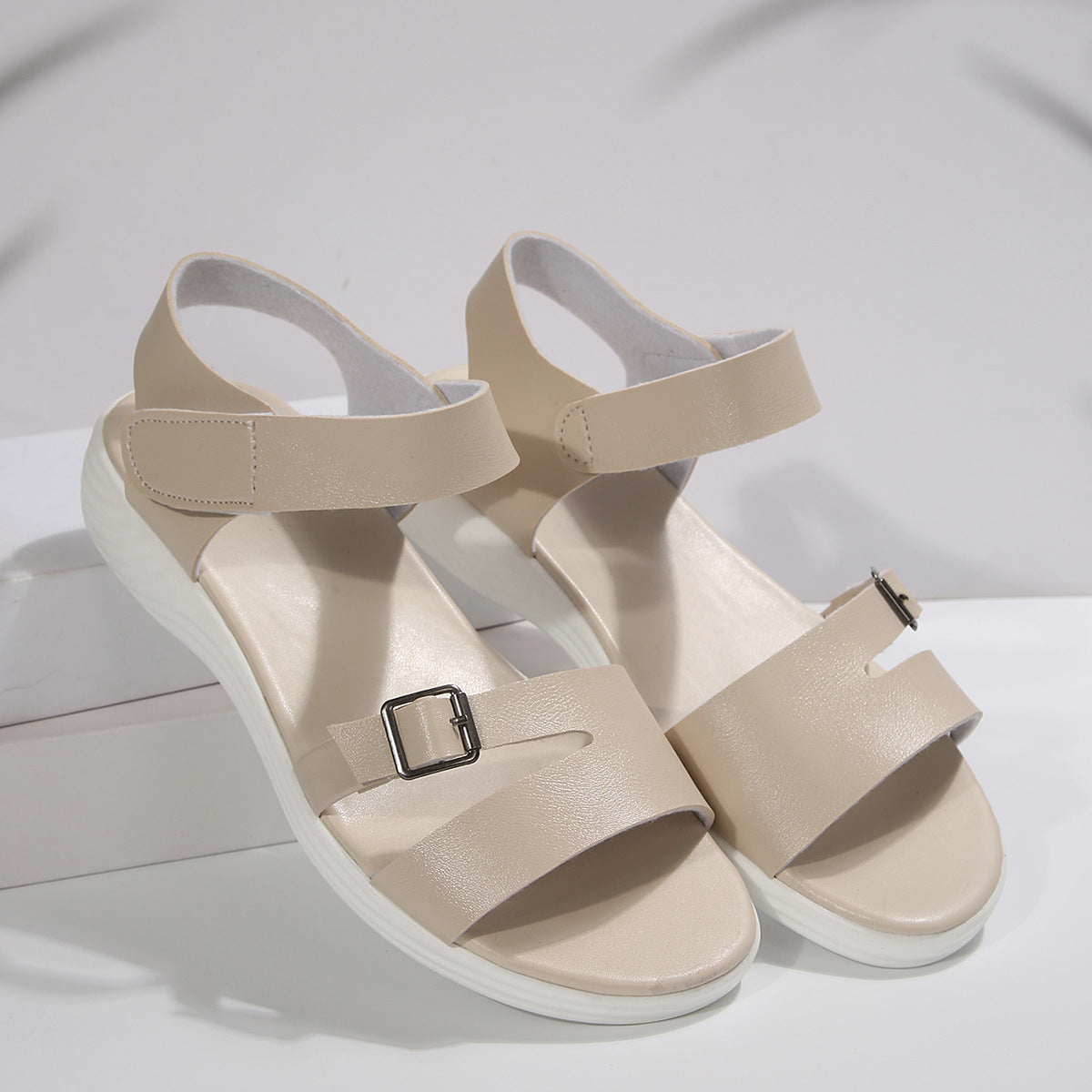 Chic Everyday Greta  Velcro Wedge Sandals