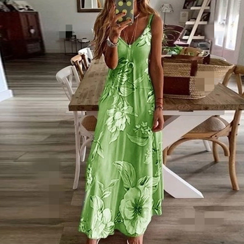 Floral Low-Cut Maxi Dress by Greta 