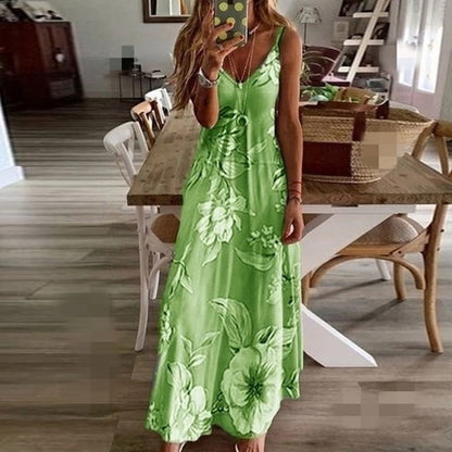 Floral Low-Cut Maxi Dress by Greta 
