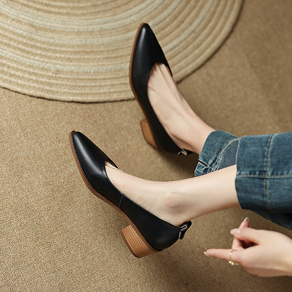 Elegant Sheepskin Low Heels by Greta 