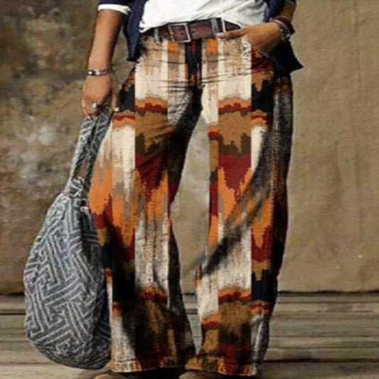 Boho Print Greta  Wide Leg Pants
