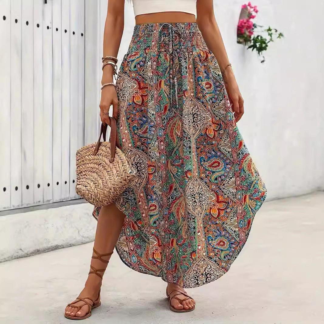 Boho Floral Greta  A-Line Skirt