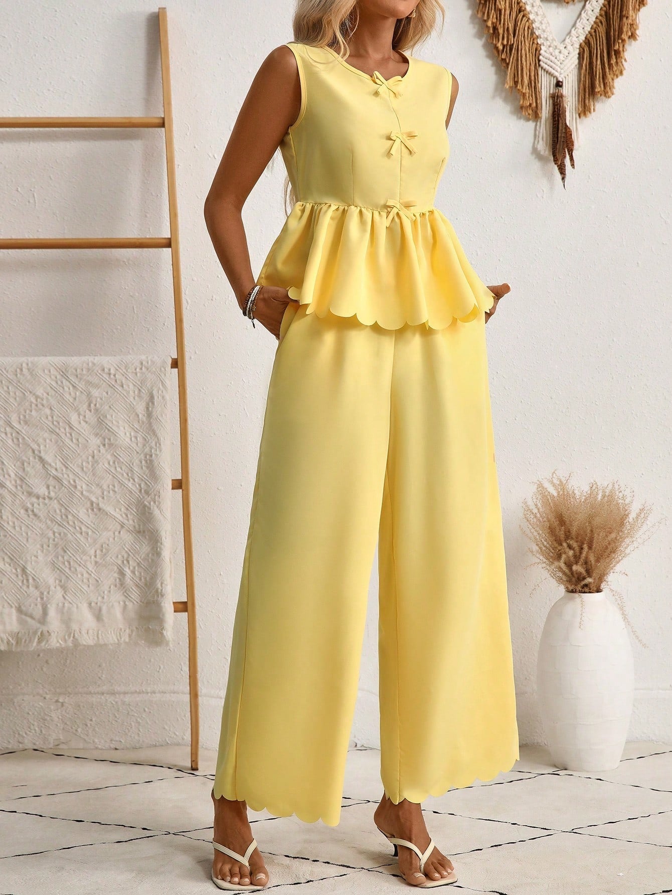 Chic Yellow Greta  Two Piece Set
