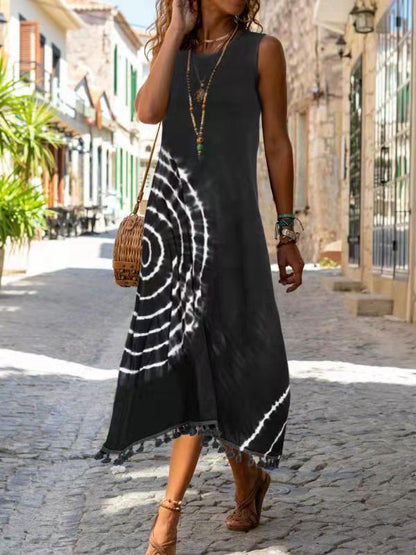 Printed Sleeveless Maxi Dress by Greta 