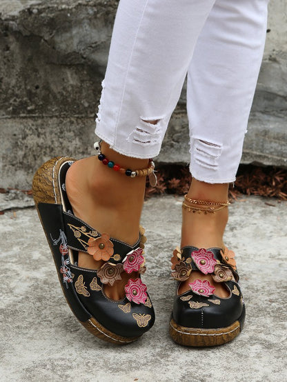 Boho Floral Greta  Round Toe Sandals