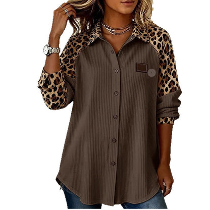 Trendy Printed Lapel Blouse by Greta 