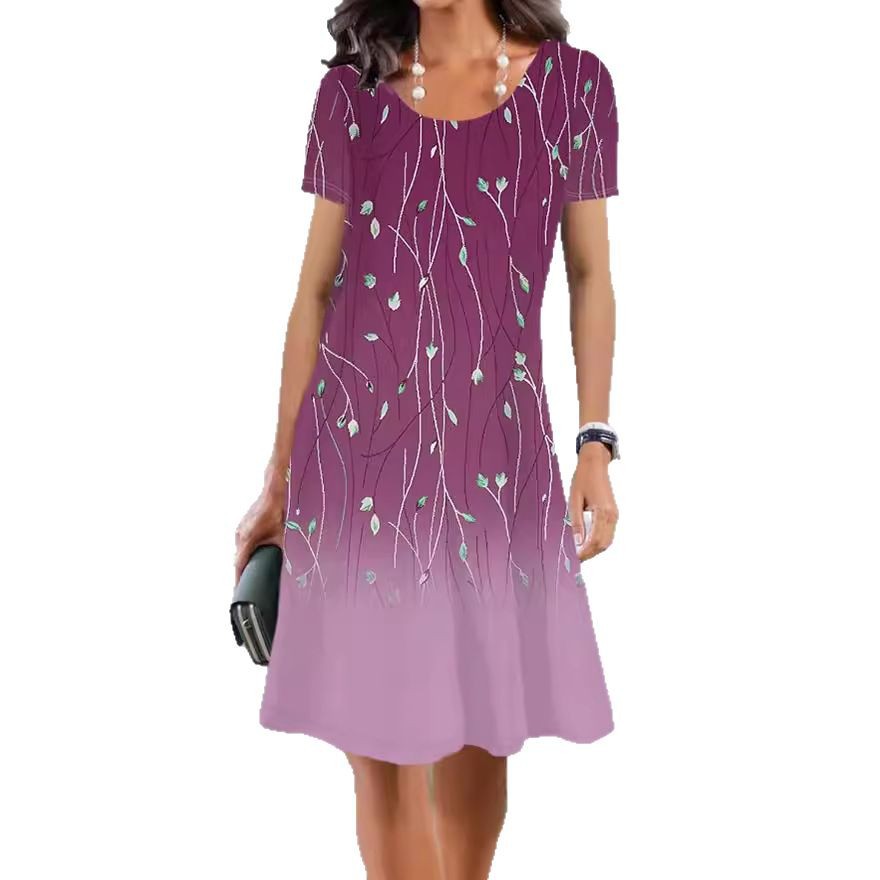 Floral Print Greta  Mid-Length Summer Dress