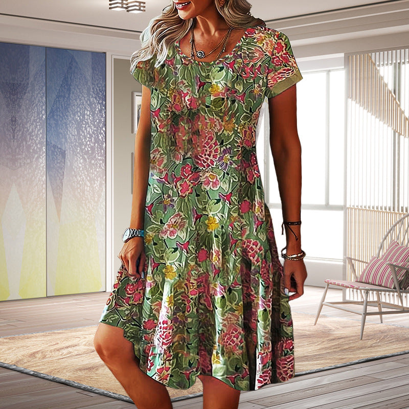 Floral Print Greta  Summer A-Line Dress