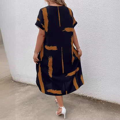 Modern Geometric Greta  Dolman Maxi Dress