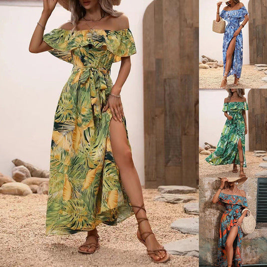 Elegant Greta  Ruffled Floral Maxi Dress
