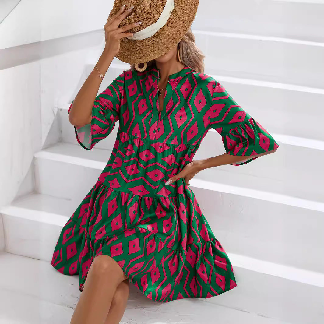 Boho V-Neck Summer Dress by Greta 