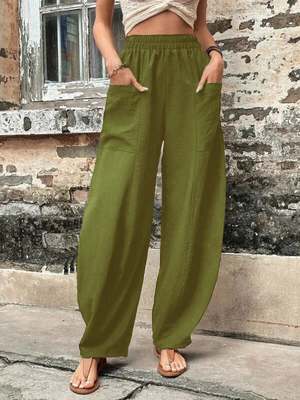 Relaxed Fit Greta  Harem Pants with Pockets