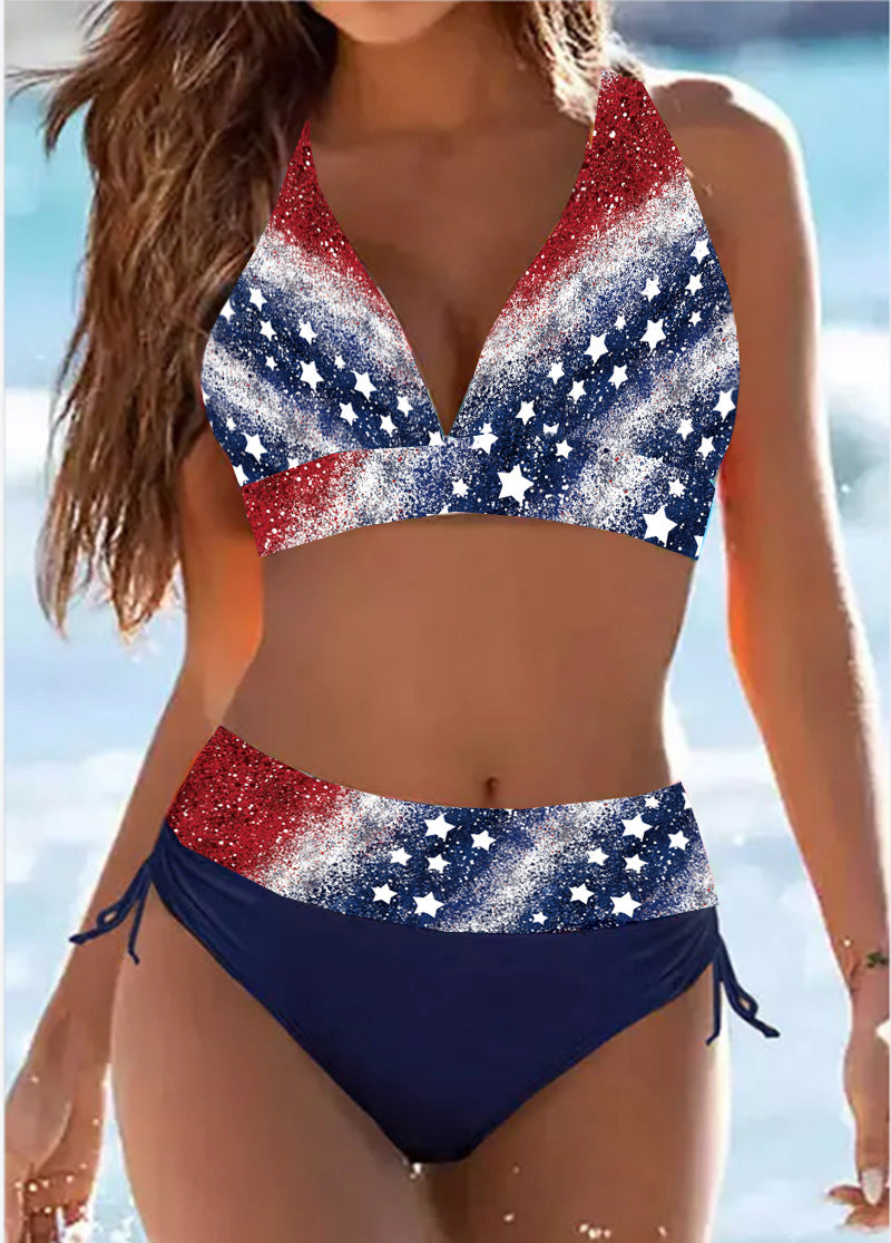 Striped High Waist Bikini by Greta 