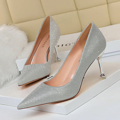Sparkling Pointed Toe Heels by Greta 