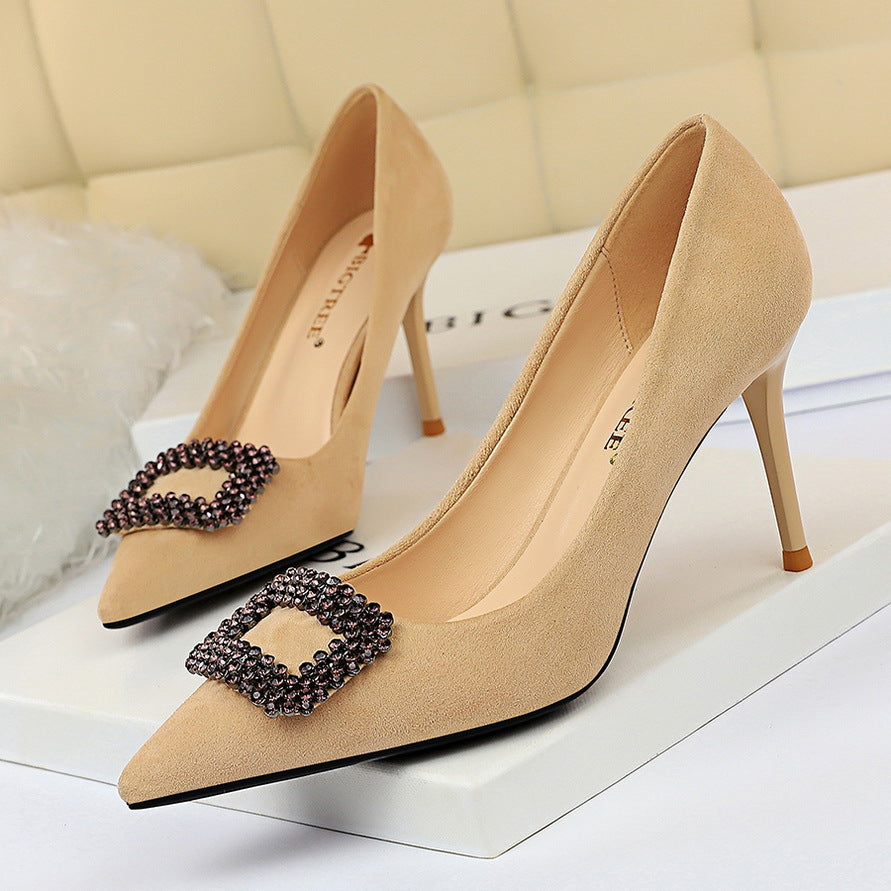 Elegant Rhinestone Stiletto Heels by Greta 
