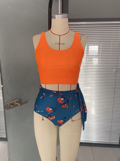 Floral Print Greta  Split Bikini Swimsuit