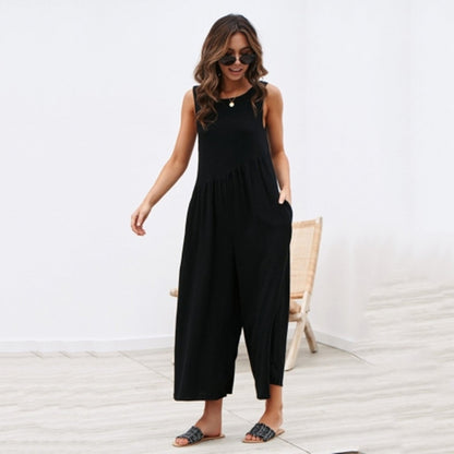 Chic Solid Color Vest Jumpsuit by Greta 