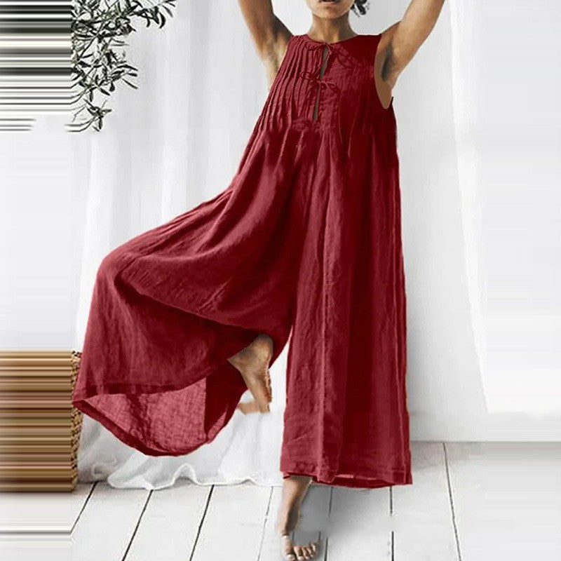 Chic Sleeveless Long Jumpsuit by Greta 