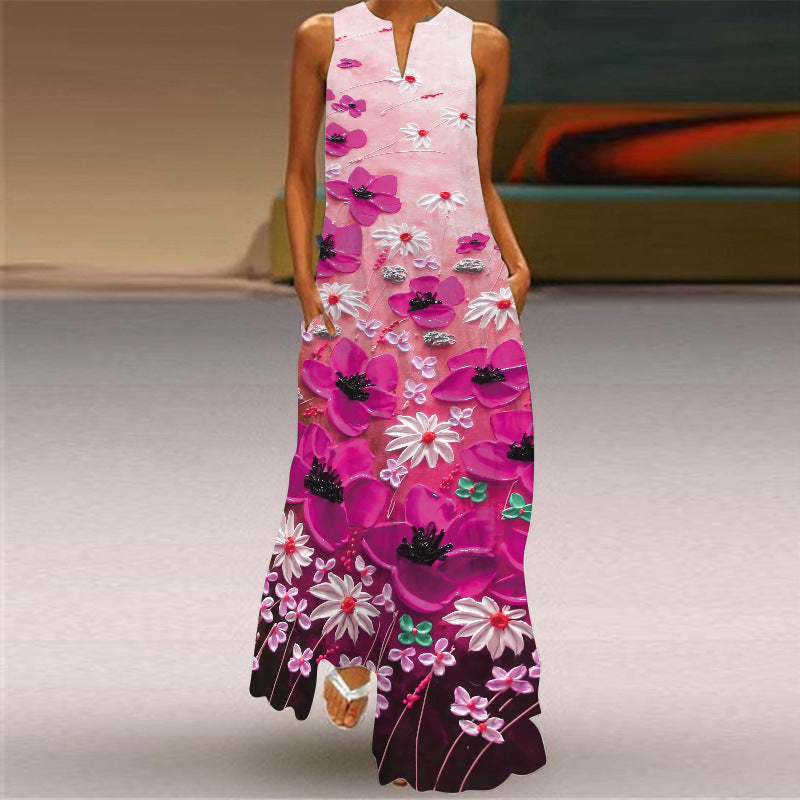 Vibrant Printed Maxi Dress Greta  Sleeveless