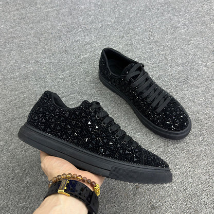 Rhinestone Suede Sneakers by Greta 