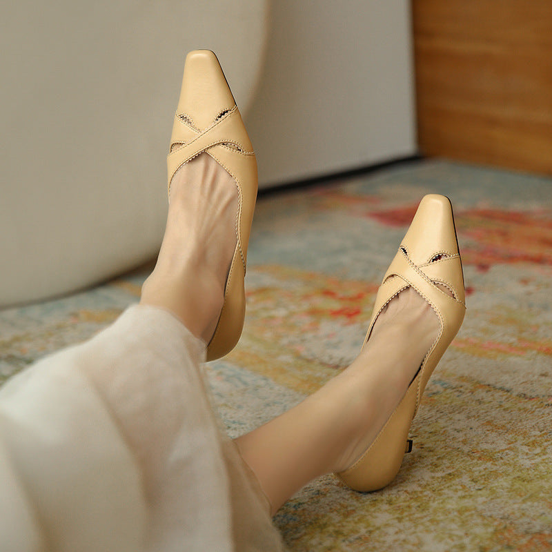 Elegant Leather Heels by Greta 