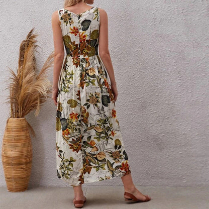 Floral A-Line Cotton Dress by Greta 