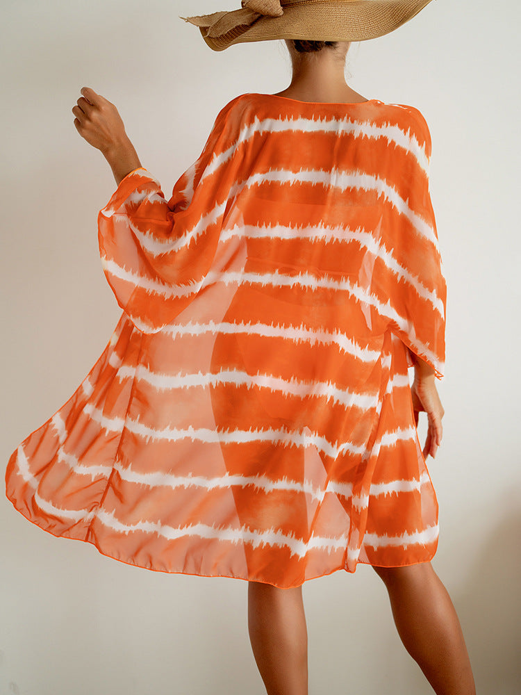 Vibrant Chiffon Three Piece Swimsuit by Greta 
