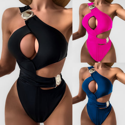 Chic One-Shoulder Greta  Cutout Bikini