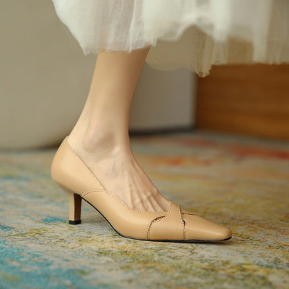 Elegant Leather Heels by Greta 