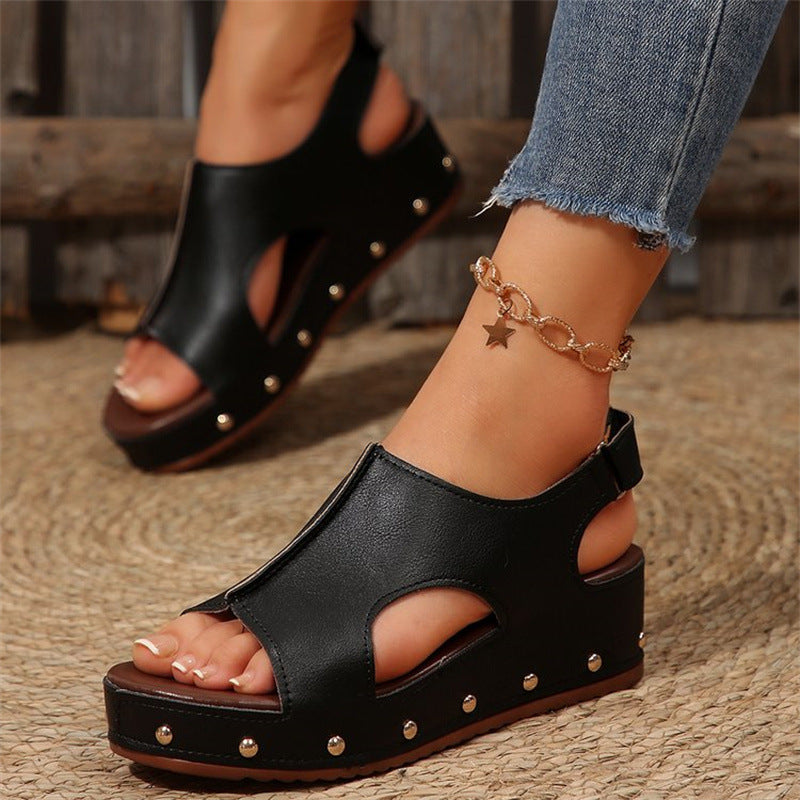 Chic Platform Peep Toe Sandals by Greta 