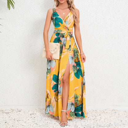 Floral V-Neck Maxi Dress by Greta 