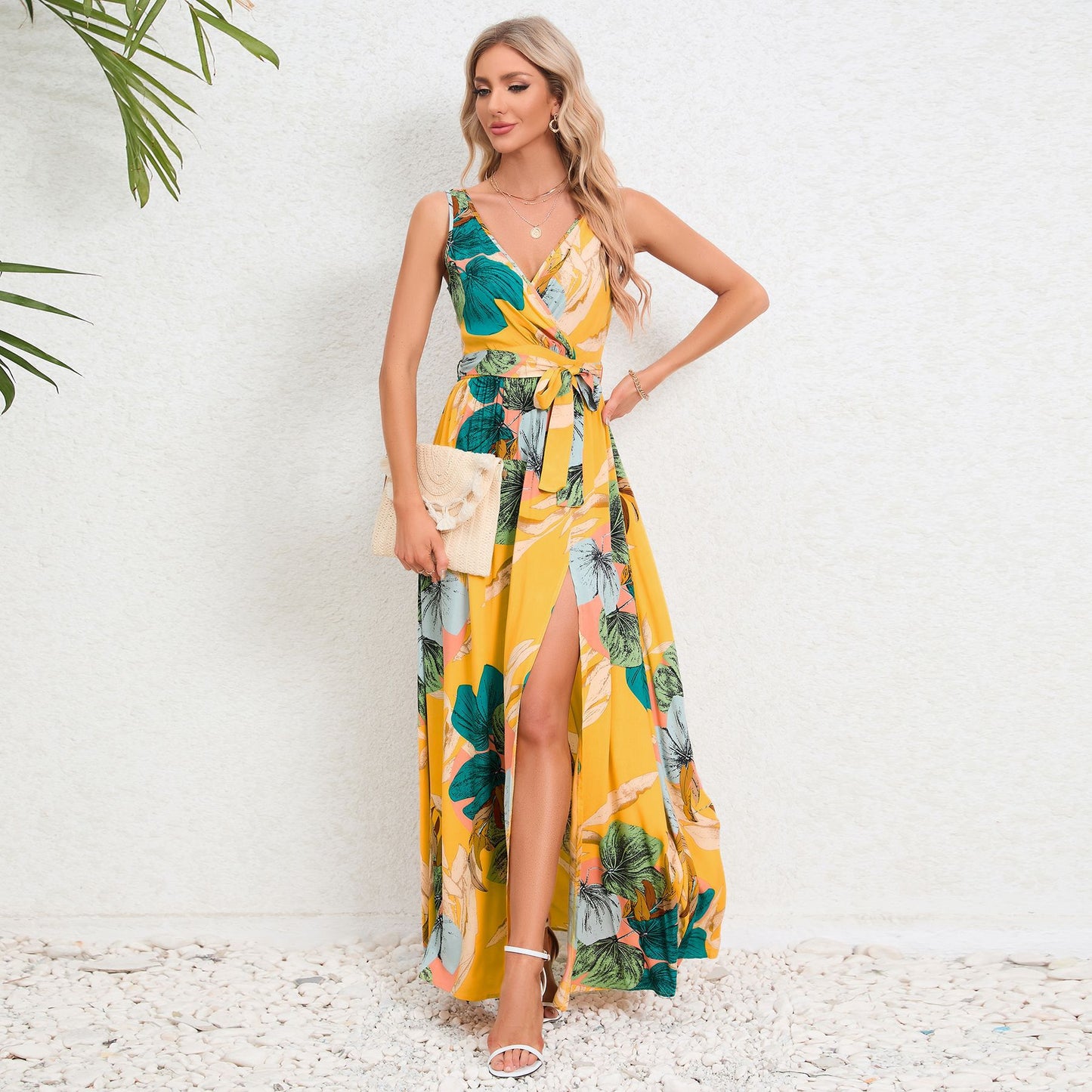 Floral V-Neck Maxi Dress by Greta 