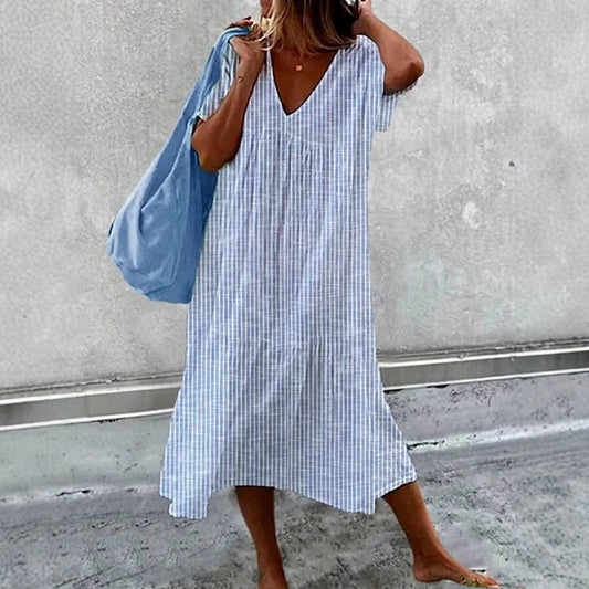 Elegant V-Neck Summer Dress by Greta 