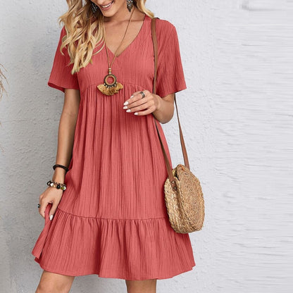 Chic Summer V-Neck Dress by Greta 