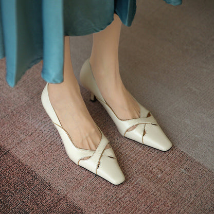 Elegant Leather Heels by Greta 